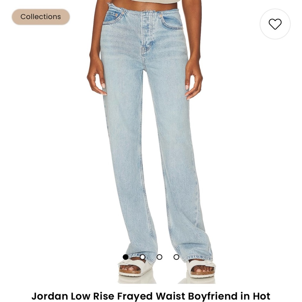 Jordan Low Rise Frayed Waist Boyfriend in Hot Springs
GRLFRND
